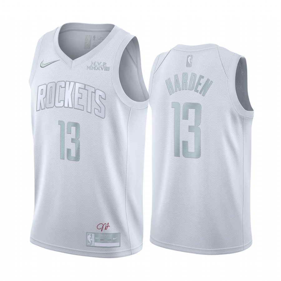 Men Men Houston Rockets #13 Harden White NBA Nike MVP Jerseys->nba t-shirts->Sports Accessory